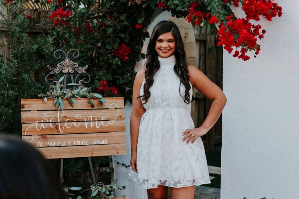 a bride at her bridal shower