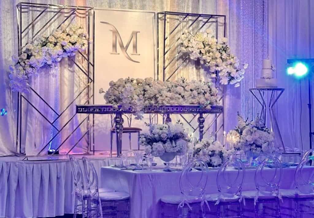 the floral centerpiece at an event