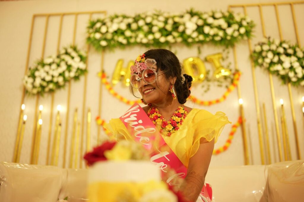 an Indian bride at her bridal shower