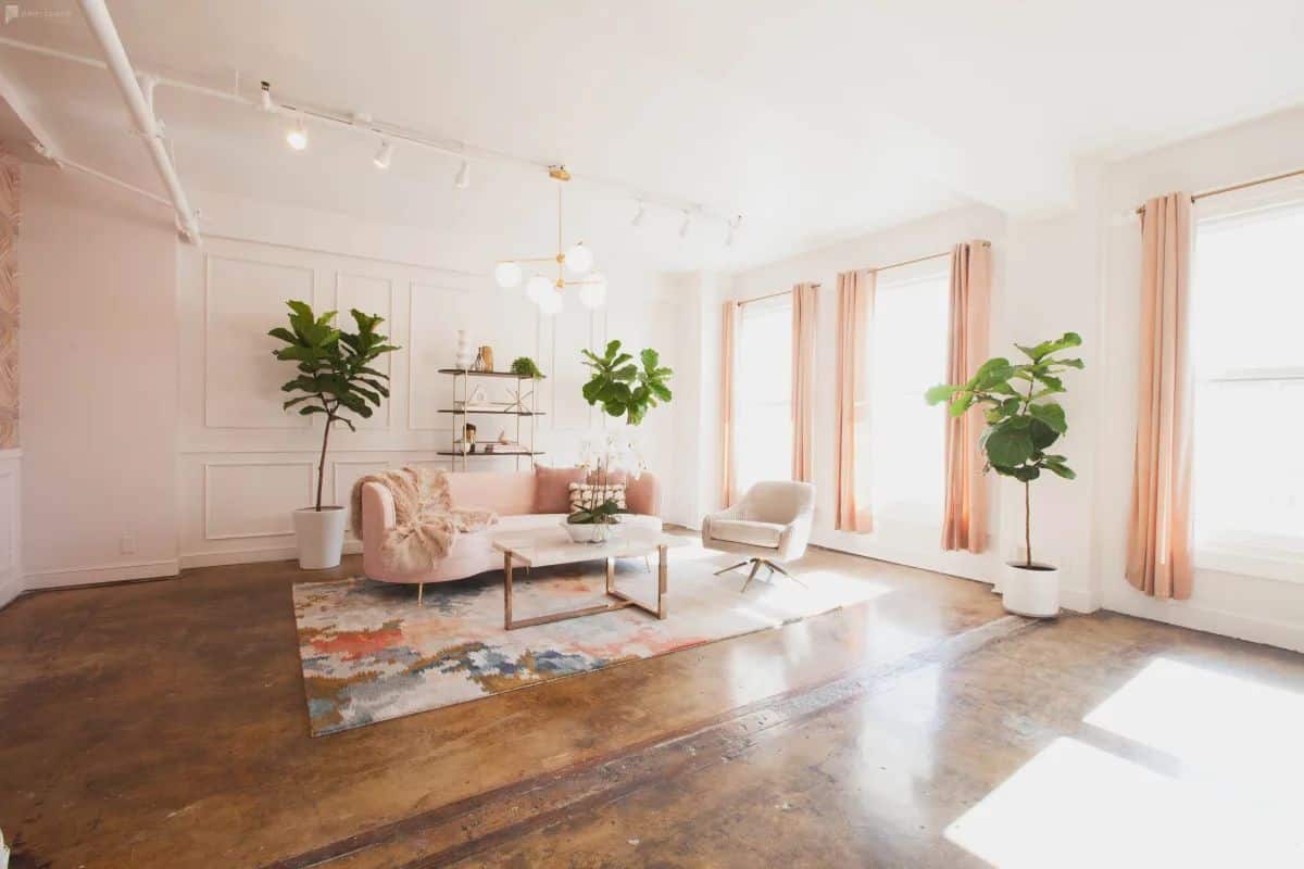 pink aesthetic living room