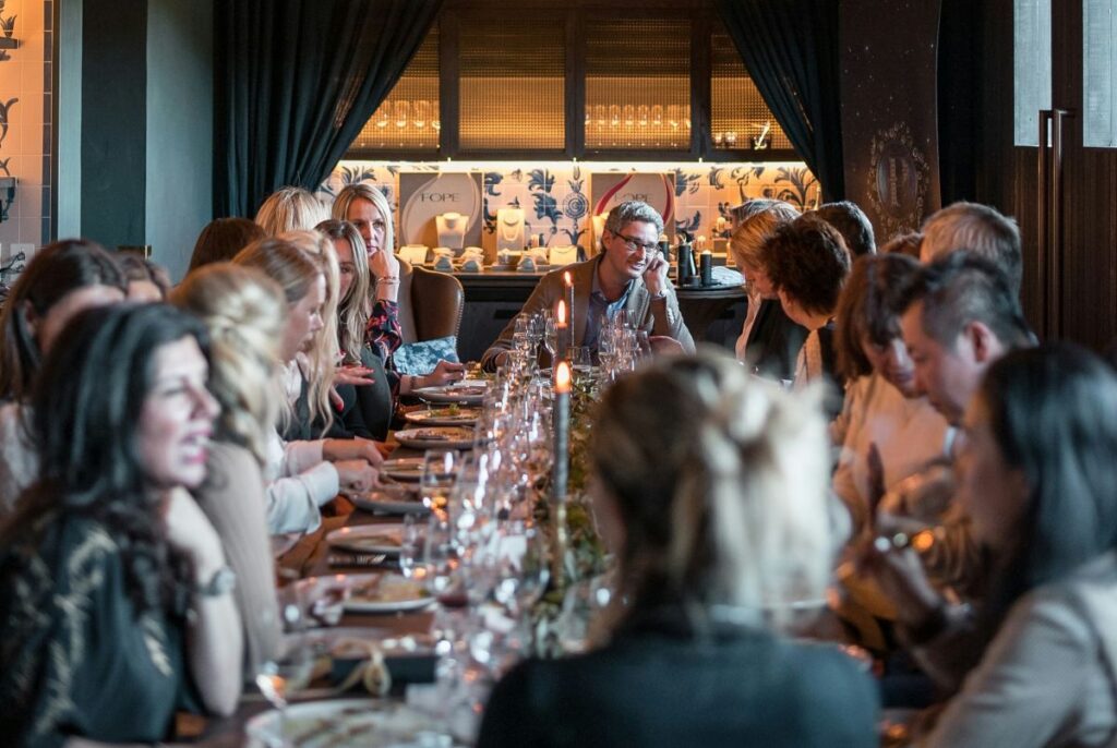 a retirement party at a restaurant